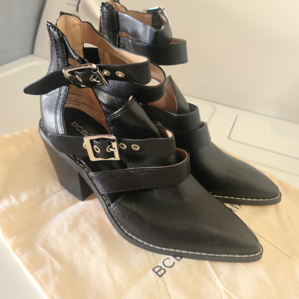 BCBGeneration Black Buckle Heeled Boots
